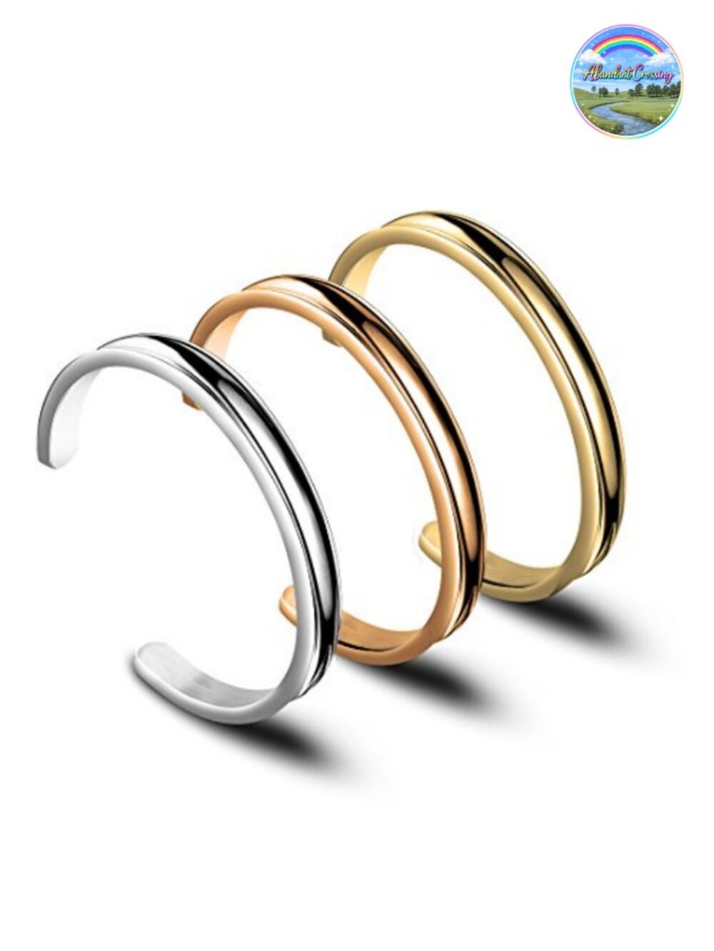 Hair Tie Bracelet Cuff Bangle Stainless Steel Grooved Wristband